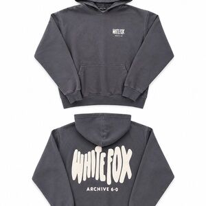 White Fox Charcoal Logo Hoodie